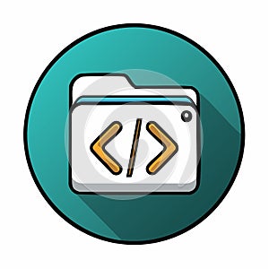 Coding Project Folder Icon for Web Development
