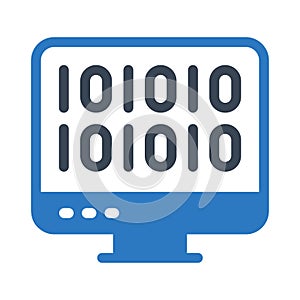 Coding screen vector glyph color icon