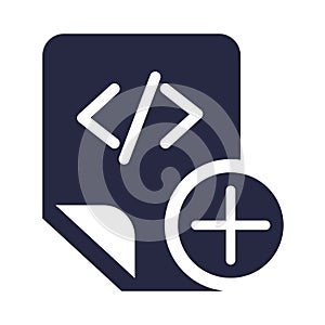Coding script file adding symbol glyph vector icon