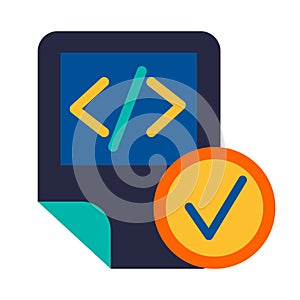 Coding script file symbol glyph vector illustration