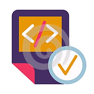 Coding script file symbol glyph vector illustration