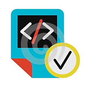 Coding script file symbol glyph vector illustration