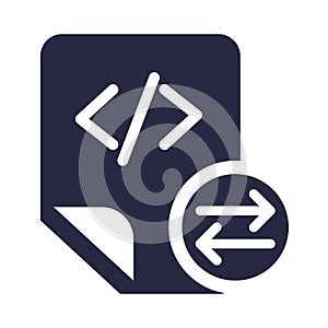 Coding script files exchanging symbol glyph vector icon