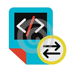 Coding script files exchanging symbol glyph vector icon