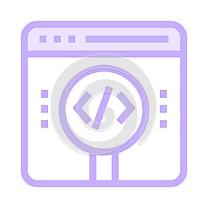 Coding search color line icon