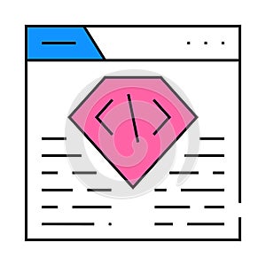 coding seo optimization icon color illustration