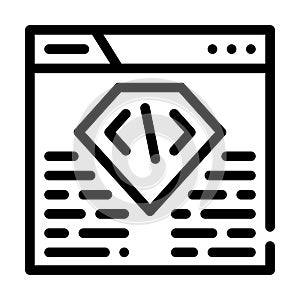 Coding seo optimization line icon vector illustration