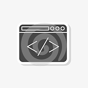 Coding sticker, simple vector icon