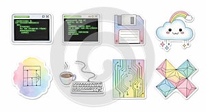 Coding stickers with transparent background