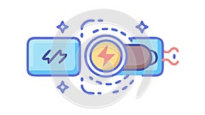 Coding symbols icon, programming software development, vector design Generative AI
