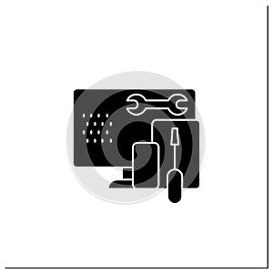 Coding toolkit glyph icon