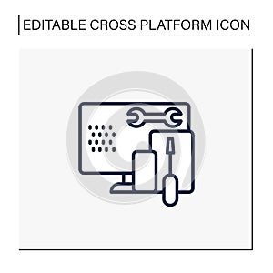 Coding toolkit line icon