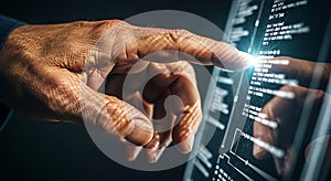 Coding Touch: Hand Interacting with Digital Code on Screen