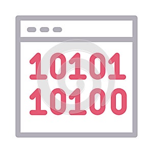 Coding vector color line icon