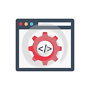 Coding vector flat color icon