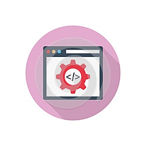 Coding vector flat color icon