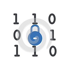 Coding vector glyph colour icon