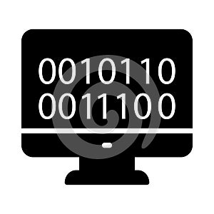 Coding glyph flat vector icon