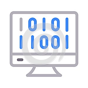 Coding thin color line vector icon