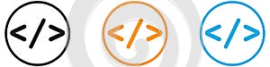 Coding vector logo set collection for web app ui