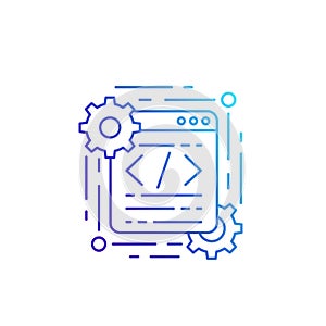 Coding and web design vector line icon