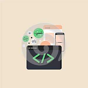 Coding and Web Development Concept Illustration