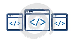 Coding Web Development Icons for Modern Digital Solutions, vector design Generative AI