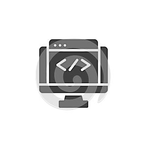 Coding, web development vector icon