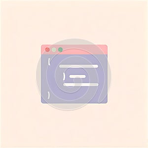 Coding Window with Brackets Flat Silhouette