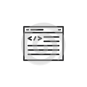 Coding window outline icon