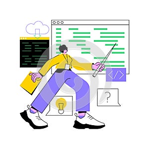 Coding workshop abstract concept vector illustration.