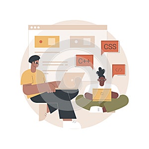 Coding workshop abstract concept vector illustration.