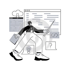 Coding workshop abstract concept vector illustration.