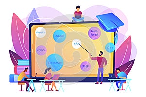 Coding workshop concept vector illustration