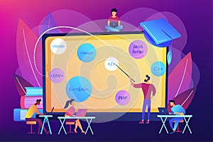 Coding workshop concept vector illustration