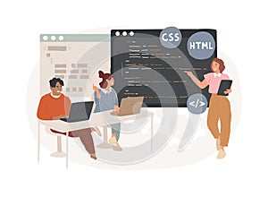 Coding workshop isolated concept vector illustration.