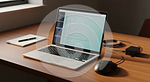 Coding Workspace with Laptop and Peripherals