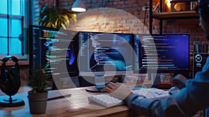 The coding workstation setup. AI generated