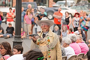 CODY - USA - AUGUST 21, 2012 - Buffalo Bill gunfight at Irma Hotel