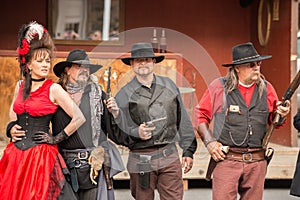 CODY - USA - AUGUST 21, 2012 - Buffalo Bill gunfight at Irma Hotel