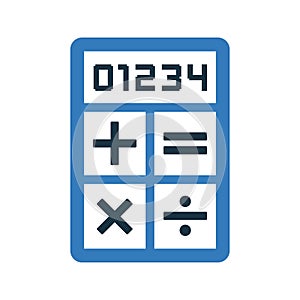 Coefficient, multiplier, quotient icon. Editable vector logo photo