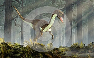 Coelophysis Hunting in a Forest