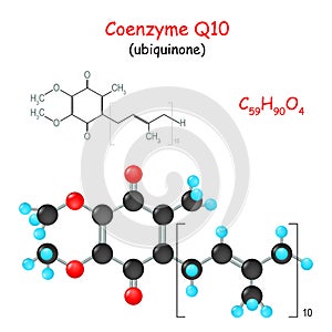 Coenzyme Q10. Chemical structural formula photo