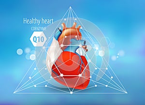 Coenzyme Q10. Healthy heart photo