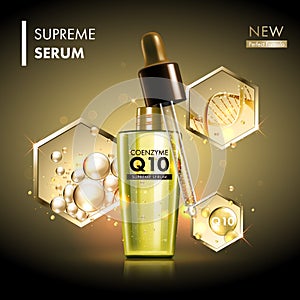 Coenzyme Q10 serum golden drops with dropper photo