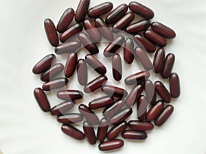 Coenzyme Q10 Capsules Macro Isolated.