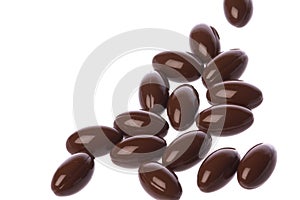 Coenzyme Q10 Capsules Macro Isolated photo