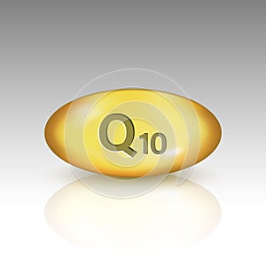 Coenzyme Q10. vitamin drop pill