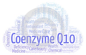 Coenzyme Q10 word cloud.