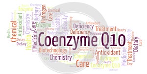 Coenzyme Q10 word cloud.